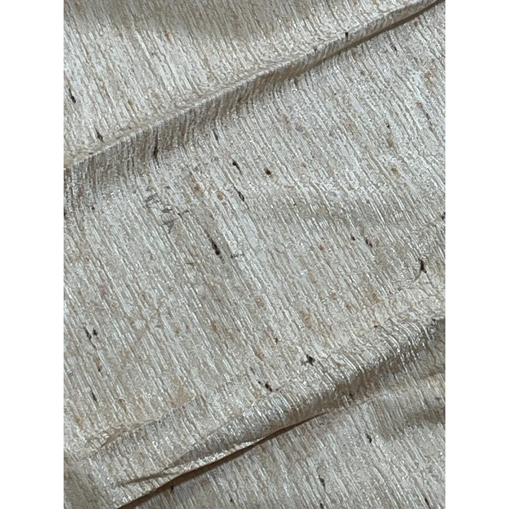 Vintage Tan Tweed Drapes 2 Curtain Panels‎ Pinch Pleat MCM 22 X 83 ea